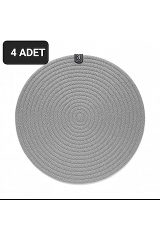 Upeka 4'lü Jütip Supla Yuvarlak Amerikan Masa Servis Gri Renk28cm Gri