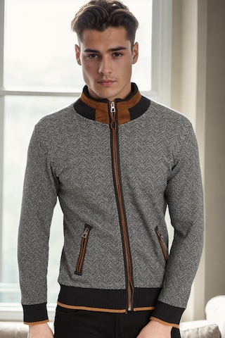 9021 Dewberry Erkek Sweatshırt-balıksırtı Siyah Balıksırtı Siyah