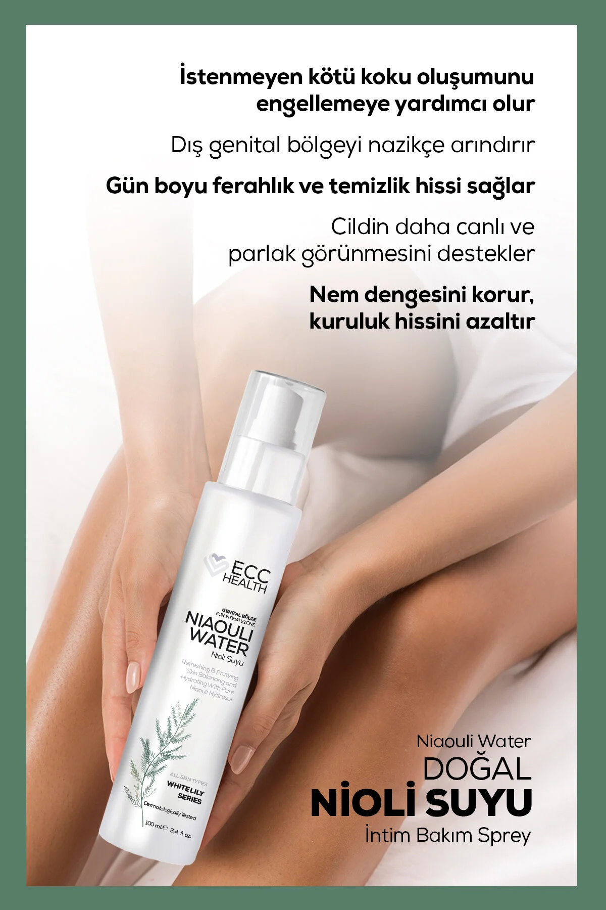 Genital Bölge Koku Giderici, İntim Bakım Spreyi %100 Saf Nioli Suyu 100 Ml
