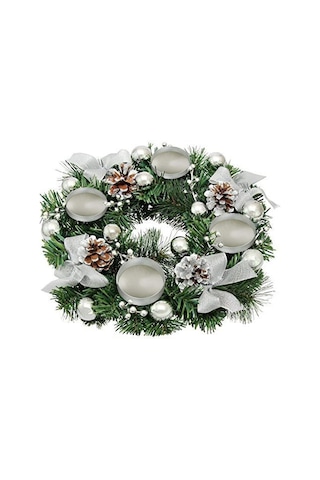 Noel Advent Çelengi 12" Gümüş