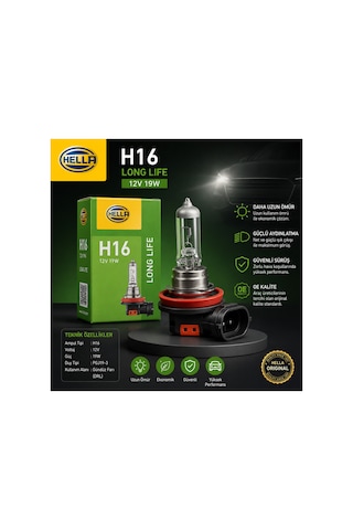 H16 Long Life 12v 19w Uzun Ömürlü Sis Farı Ve Gündüz Farı Ampulü Tekli