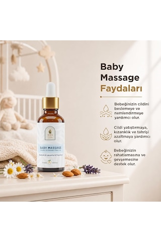 Tr Baby Massage Bebek Masaj Yağı Doğal Badem, Papatya Ve Lavanta Yağı Rahatlatıcı, Nemlendirici Ve Yatı