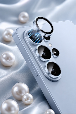 Samsung Galaxy S26 Ultra Uyumlu Kamera Lens Koruyucu Gök Mavisi