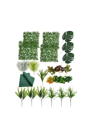 Yapay Çiçek Duvar Kaplama 1M2 100x100Cm Panel Şimşir Dik Duvar Uy