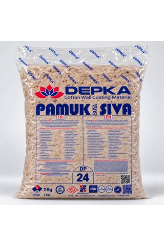 Depka Pamuk Sıva Dp24 2 Kg 7-8 M² İpek Sıva Alternatifi Isı Ve Ses Yalıtımlı Dekoratif Sıva