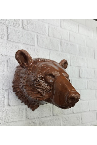 Dekoratif Ayı Duvar Heykeli Asılabilir Hediyelik 25x19 Cm