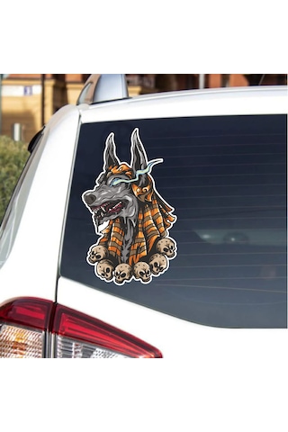 Anubis Mumya Kurukafa Sticker - Araba Oto Araç Motosiklet Karavan Cam Sticker - 00055 12X7 Cm