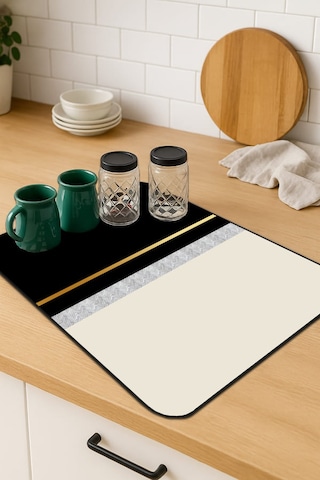 Siyah Modern Microfiber Bulaşık Kurutma Kurulama Matı Mm009