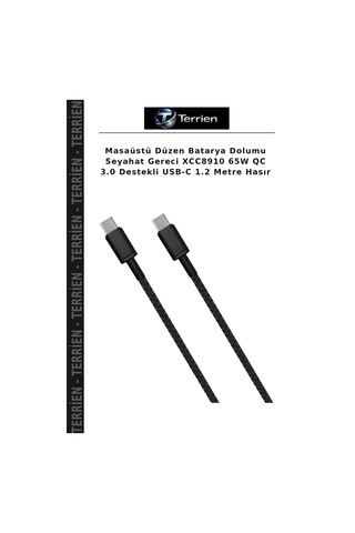 Masaüstü Düzen Batarya Dolumu Seyahat Gereci Xcc8910 65w Qc 3.0 Destekli Usb-c 1.2 Metre Hasır