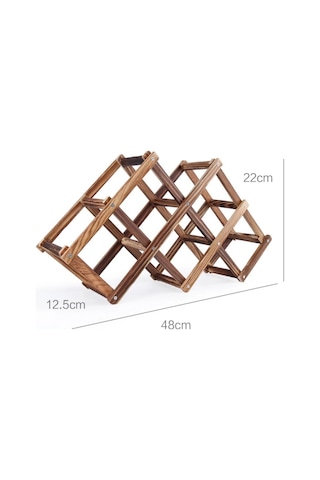 6 Şişe Raf Katlanabilir Şarap Standı Ahşap Şarap Tutucu