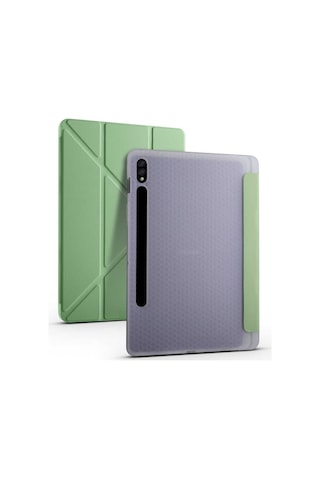 Goocamp Galaxy Tab S7 T870 Kılıf Uyumlu Tri Folding Kalem Bölmeli Standlı Kılıf-açı Tablet Kılıfı