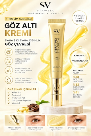 Stawell Titreşimli Masaj Başlıklı Kafein içerikli Göz Çevresi Bakım Kremi 20 ML