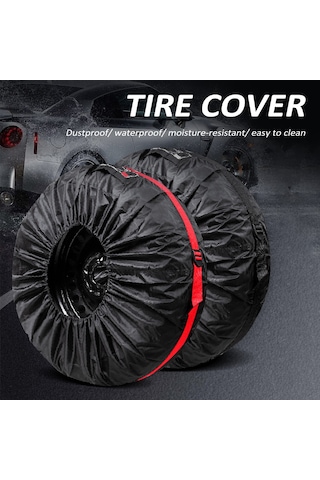Dianziye Oto Lastik Korumalı Kılıf 190t Poliester Siyah S Boy Tekli 13-18 İnç 66cm Çaplı, Su Geçirmez Araba Yedek Lastik Koruyucu Çantası