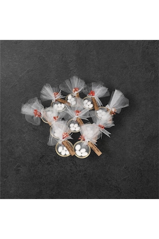 Söz, Nişan, Düğün İçin 10 Lu Nikah Şekerli Halka Hediye Seti