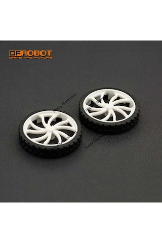 Dfrobot 2 Adet Çifti N20 Abs Kauçuk Tekerlek 43X9 MM