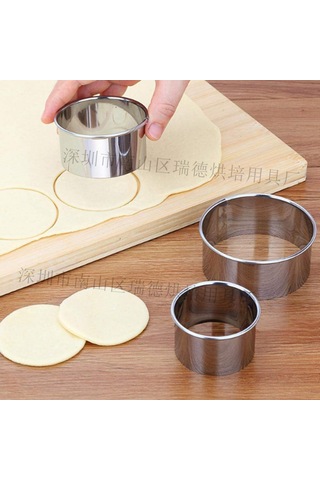 Fosenze 3 Parça Çelik Pasta Kalıbı, Yuvarlak Dalgalı Kenar, Pastane Ve Bisküvi Yapımı İçin