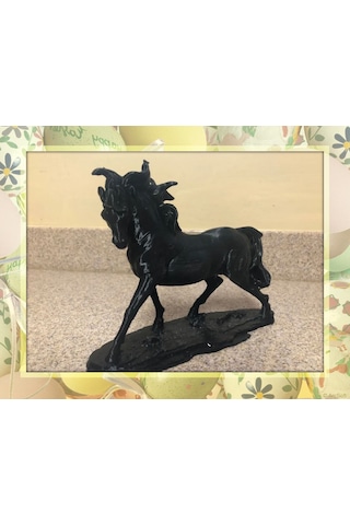 Siyah At Heykeli Biblo 19x15 Cm Özel Tasarım