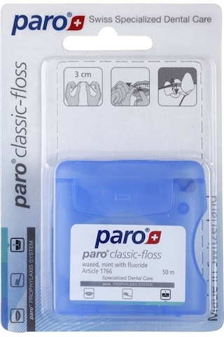 Paro 1766 Florürlü Klasik İnce Mumlu Nane Aromalı Diş İpi 50 M