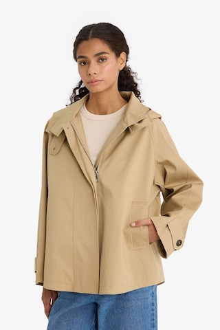 Defacto Regular Fit Kapüşonlu Fermuarlı Trençkot E8584ax25aubg501 Bej