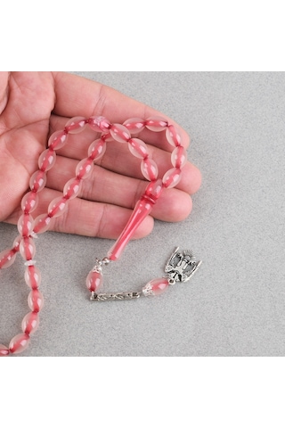 Kedigözü Alpaka Püsküllü Beyzi Kesim 7x11mm Tesbih- Kırmızı