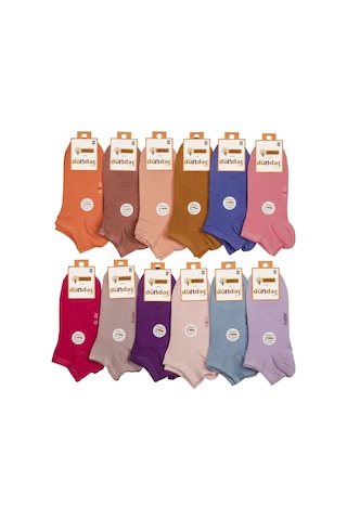 Dündar Kadın Modal Plus Patik Çorap Pastel Renk 4506 - 12 Adet 001