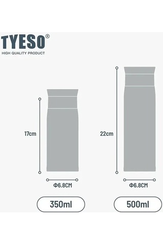 Maoyaya 350/500 Ml Tyeso Paslanmaz Çelik Yalıtımlı Su Şişesi Basit Pratik Tasarım