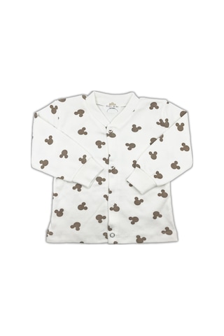 Sema Baby Mickey Mouse Bebek Pijama Takımı – Ekru 0-3 Ay