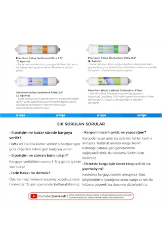 Su Arıtma Cihazı İnline 4'lü Filtre Set