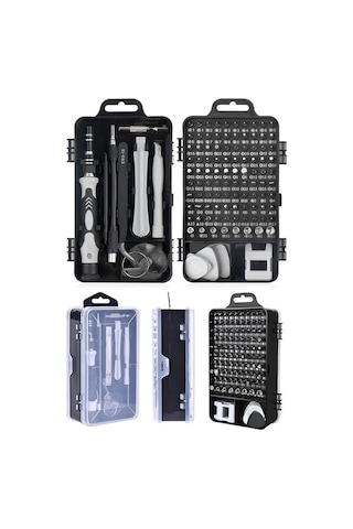 Zhltools 117 Parça Profosyonel Cep Telefonu Tablet Laptop Tornavida Tamir Seti Siyah