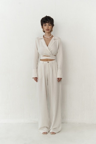 Mai Collection Mai Studios Co. Estila Bej Crop Pantolon Takım Bej