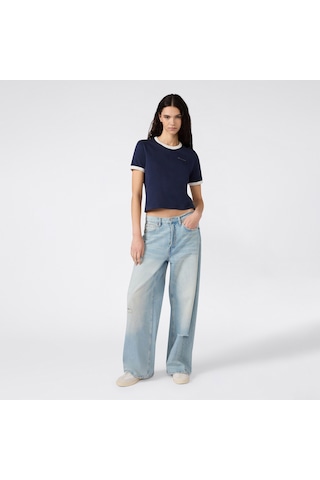 Champion Crewneck Croptop Kadın Lacivert T-shirt 118533 2800284