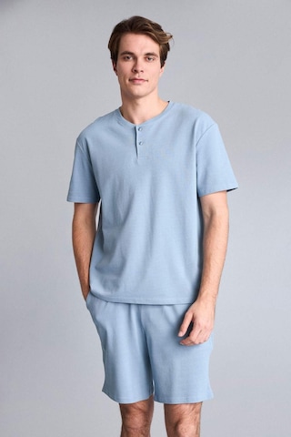 Defacto New Regular Fıt Kısa Kollu 2li Şort Tişört Pike Pijama Takım H5199ax26spbe299 Mavi-be299