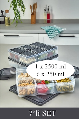 7'li Set Dondurucu Kabı, Bakliyat, Yemek Kabı