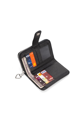 Newish Polo Kadın Kağıt Para Bölmeli Kartlık Ve Cüzdan - New411 Siyah