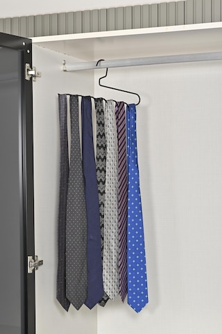 Mat Siyah 10'lu Dolap Içi Zigzag Askı, Pantolon, Kravat , Eşarp, Kemer Düzenleyici Askı - Metal Paslanmaz Siyah