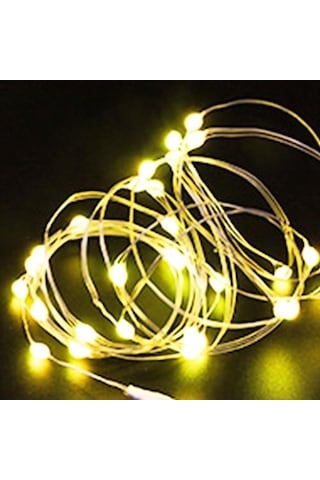 Sarı 2 Adet Peri Işık Yeni Yıl Led Noel Işık Su Geçirmez Bakır Tel Dize Işık Düğün Çelenk Parti İçin 1m 2m 3m 5m Perde Işık 5m Sarı