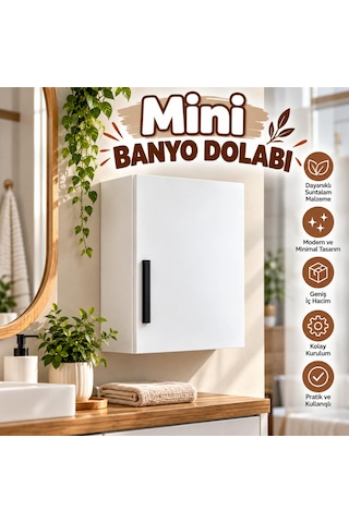 Mini Banyo Dolabı Beyaz