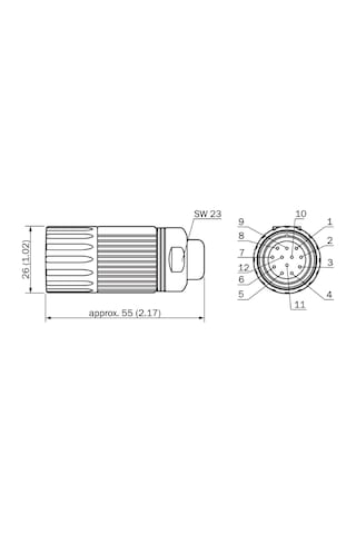 Sick Dos-2312-g 6027538 ,m23-12p Dişi Soket