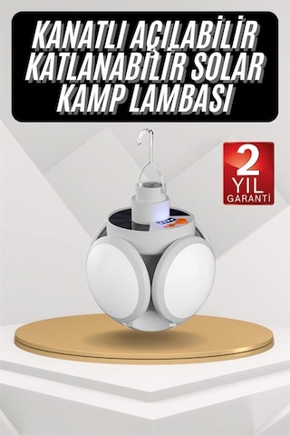 Kamp Lambası Güneş Enerjili Solar 5 Kanatlı Katlanır Lamba Karan Tkdytgs0ye4neı0ıded