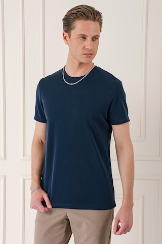 Efor Slim Fit Bisiklet Yaka Pamuklu Lacivert Tişört Ts 880 Lacivert