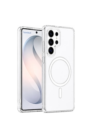 Samsung Galaxy Uyumlu S26 Ultra Yumuşak Magsafe Kablosuz Şarj Destekli Şeffaf Kılıf Kamera İçin Yükseltilmiş Çerçeve