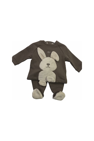 Babydoll 2li Takım Babydola Kahverengi Tavşan-7497 Kahverengi