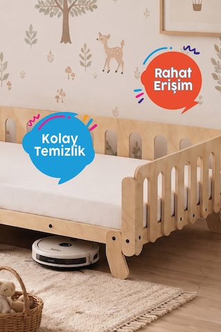 Dreamy Montessori Yatak Doğal Ahşap 100 X 200 Cm