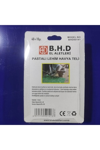 B.h.d Pastalı Lehim Havya Teli 40 Gr Tel 10 Gram Pasta Kalınlık 1.2 Mm Kod:bhd00141