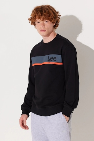 Lee Bisiklet Yaka Regular Fit Siyah Erkek Sweatshirt L232501001 001