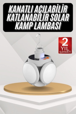 Kamp Lambası Güneş Enerjili Solar 5 Kanatlı Katlanır Lamba Karan Tkdytgsv0vx6gog1g44