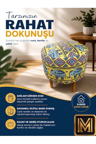 Diday Fil 2 Puf F Trend Puf Koltuk Puff Bench Dekoratif Bohem Doğal Gürgen Ayak Amaçlı Bahçe Balkon Çok Renkli Diday Fil 2 Puf F Trend Puf Koltuk Puff Bench Dekoratif Bohem Doğal Gürgen Ayak Amaçlı Bahçe Balkon Çok Renkli