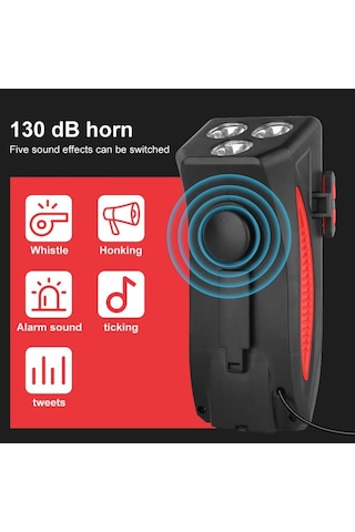 Powerbank Telefon Tutucu Kornalı Bisiklet Feneri 4800 Mah 4 In 1 Siyah-Gri
