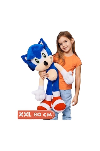 Xxl Kumaş Sonic Boom Hedgehog Kirpi Sonic Peluş Oyuncak Uyku & Oyun Arkadaşı Dev Boy 80 Cm