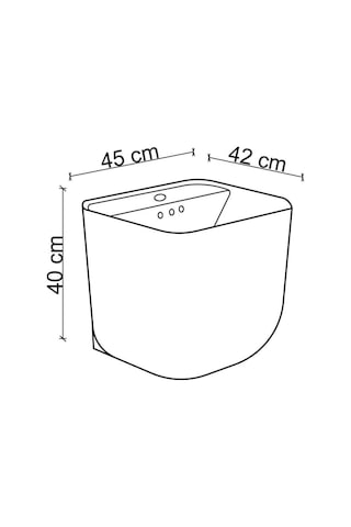 Lena - Tezgah Üstü Monoblok Lavabo Kare Yarım Outlet - E-251- Diğer